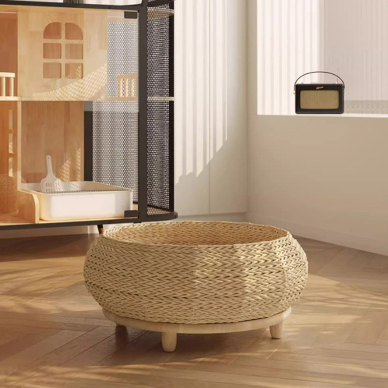 Handgefertigtes natürliches Kraftpapier Nest gewebtes Katzenhundbett Handgefertigtes natürliches Kraftpapier Nest gewebtes Katzenhundbett