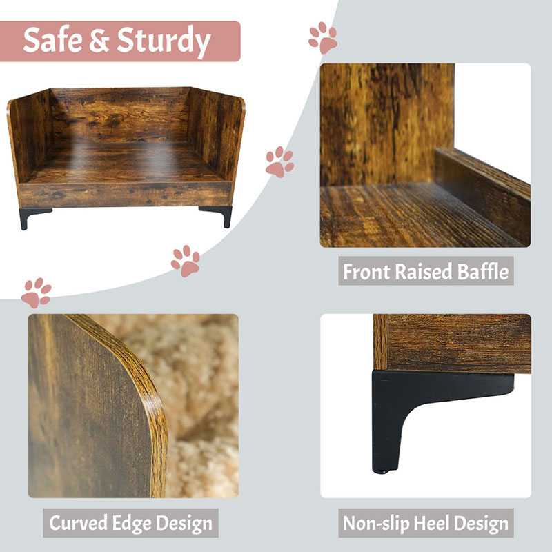 Modernes Hundebett mit hohes Innenholz mit Rahmen Modernes Hundebett mit hohes Innenholz mit Rahmen