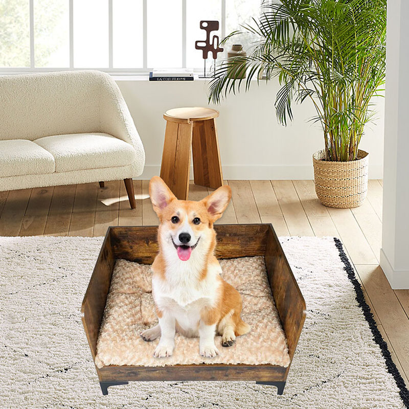 Modernes Hundebett mit hohes Innenholz mit Rahmen Modernes Hundebett mit hohes Innenholz mit Rahmen