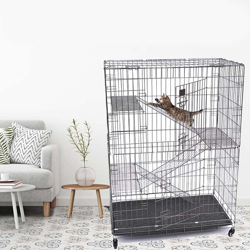 2/3/4-Tier großer Innendraht-Metallkäfigkäfig mit Rädern 2/3/4-Tier großer Innendraht-Metallkäfigkäfig mit Rädern