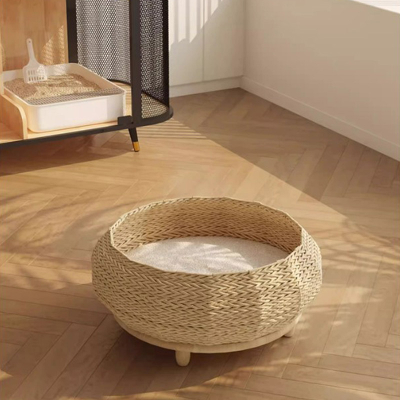 Handgefertigtes natürliches Kraftpapier Nest gewebtes Katzenhundbett Handgefertigtes natürliches Kraftpapier Nest gewebtes Katzenhundbett