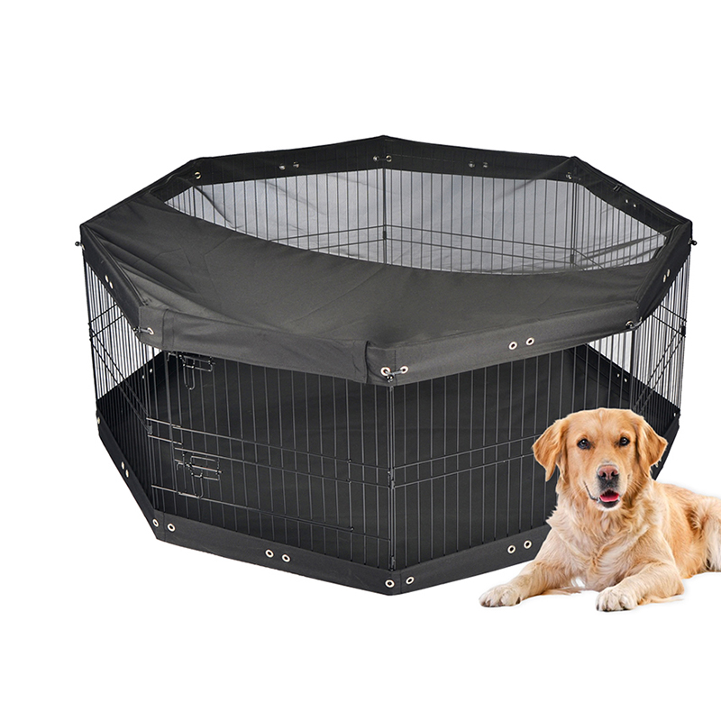 8-Panel-faltbares Draht-Metall-Hund-Hundestall mit oberer Abdeckung und unterer Block 8-Panel-faltbares Draht-Metall-Hund-Hundestall mit oberer Abdeckung und unterer Block