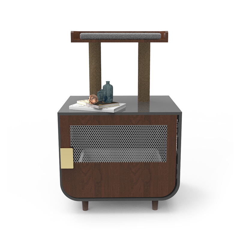 Hölzerne versteckte Waschraummöbel Katzenkäfig mit Müll Schrank