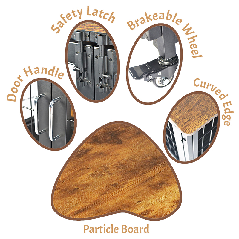 Hundekäfig im Holz Möbelstil mit Rädern Hundekäfig im Holz Möbelstil mit Rädern