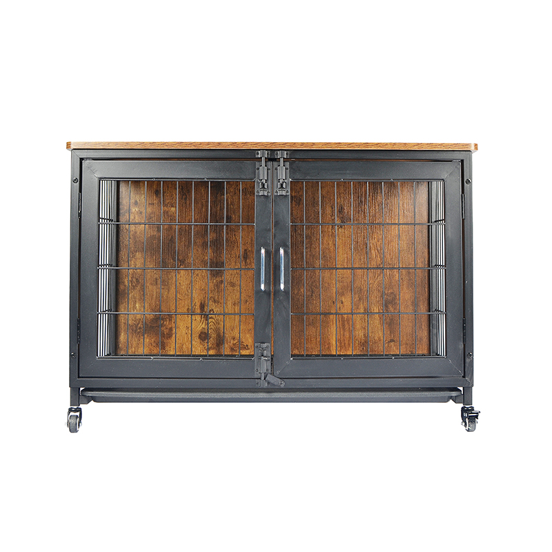 Hundekäfig im Holz Möbelstil mit Rädern Hundekäfig im Holz Möbelstil mit Rädern