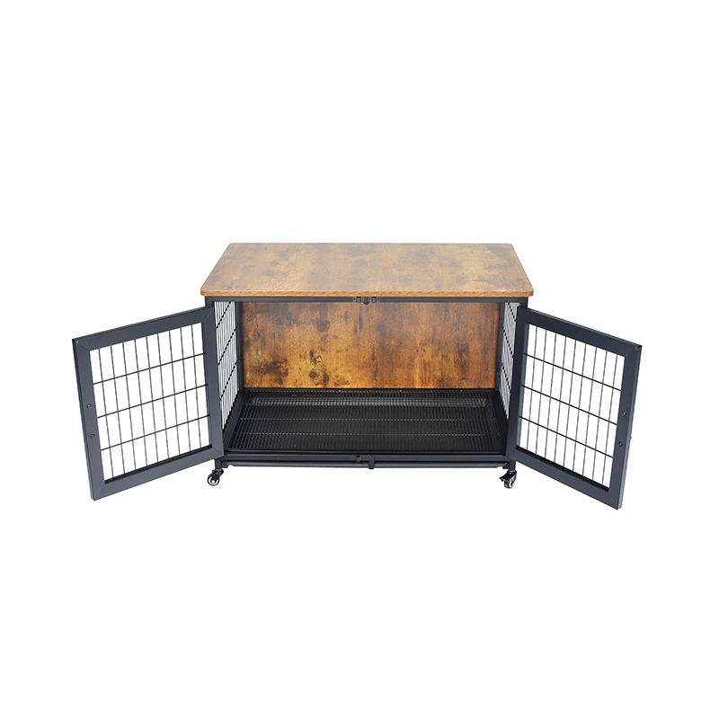 Hundekäfig im Holz Möbelstil mit Rädern Hundekäfig im Holz Möbelstil mit Rädern