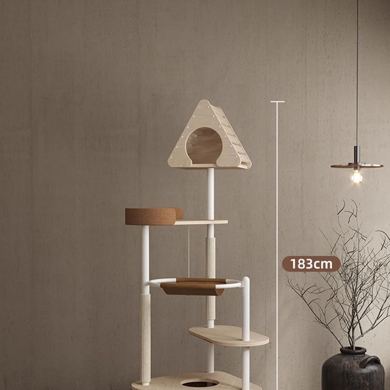 Minimalistische geometrische süße Holzturm Innenstadt Nest Katzentaum Minimalistische geometrische süße Holzturm Innenstadt Nest Katzentaum