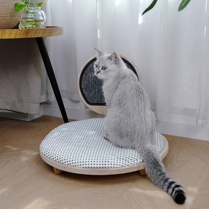 Massives Holz gemütliches Katzenbett Nest mit Kratzerbrett Massives Holz gemütliches Katzenbett Nest mit Kratzerbrett