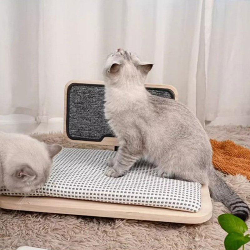 Massives Holz gemütliches Katzenbett Nest mit Kratzerbrett Massives Holz gemütliches Katzenbett Nest mit Kratzerbrett