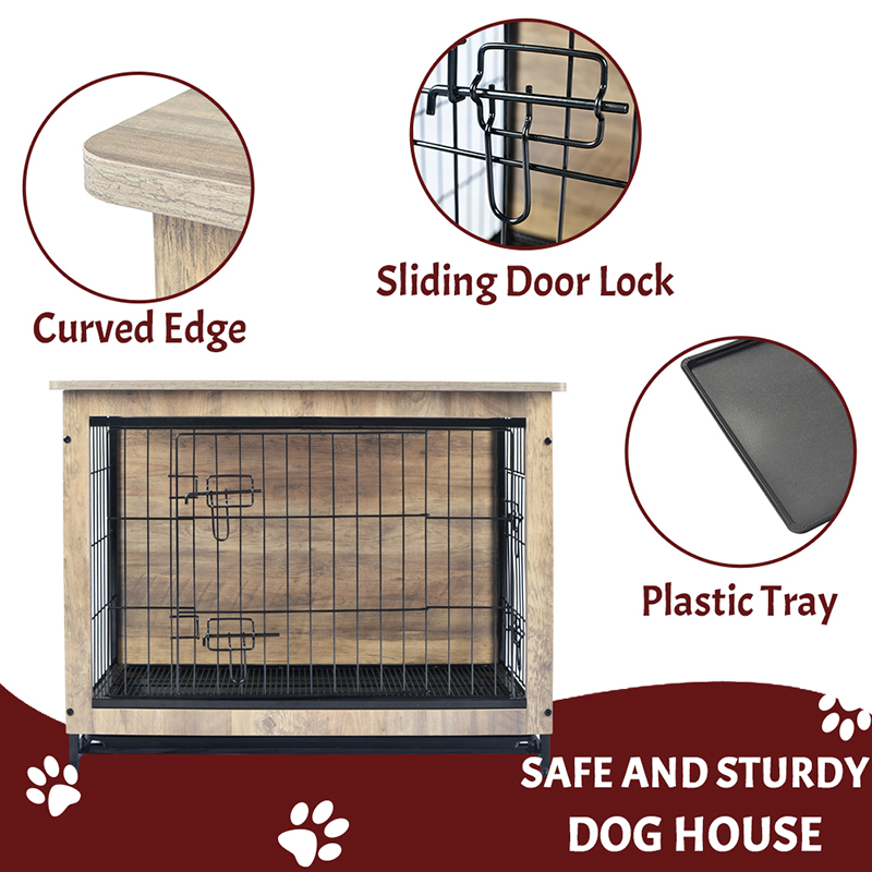 Elfenbein Indoor großer Holzmöbel Stil Metallhundkiste Elfenbein Indoor großer Holzmöbel Stil Metallhundkiste