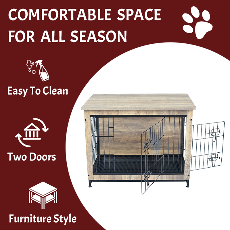 Elfenbein Indoor großer Holzmöbel Stil Metallhundkiste Elfenbein Indoor großer Holzmöbel Stil Metallhundkiste