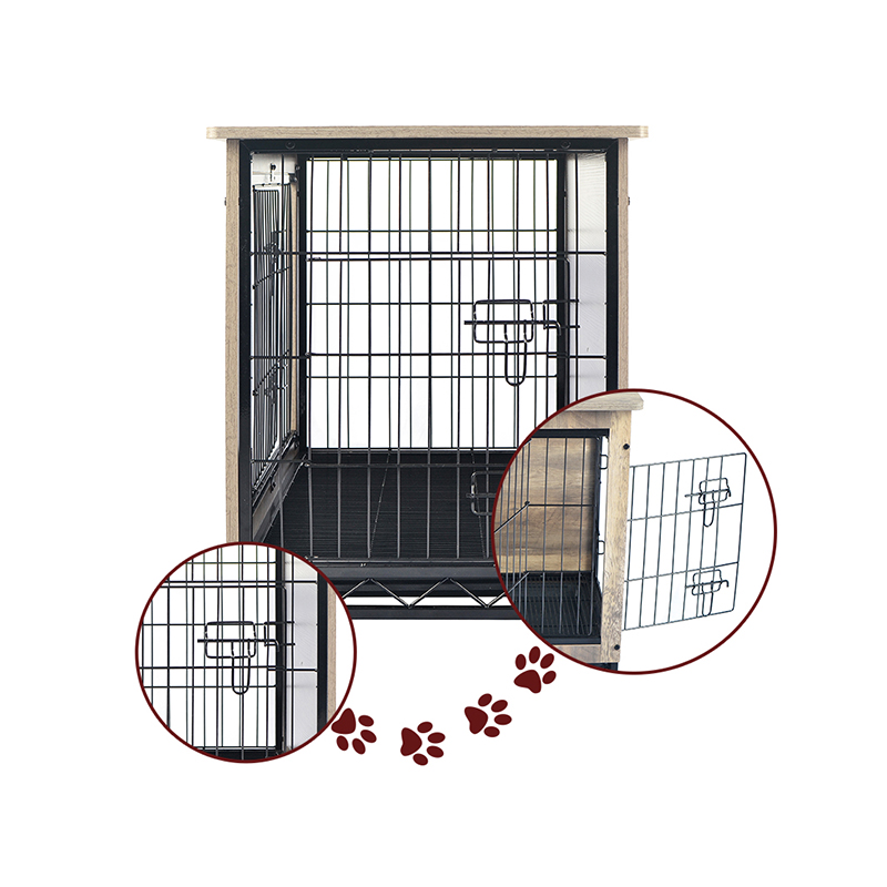 Elfenbein Indoor großer Holzmöbel Stil Metallhundkiste Elfenbein Indoor großer Holzmöbel Stil Metallhundkiste