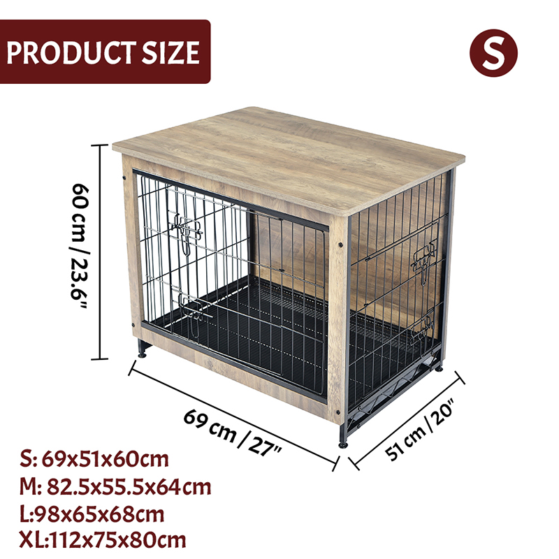 Elfenbein Indoor großer Holzmöbel Stil Metallhundkiste Elfenbein Indoor großer Holzmöbel Stil Metallhundkiste