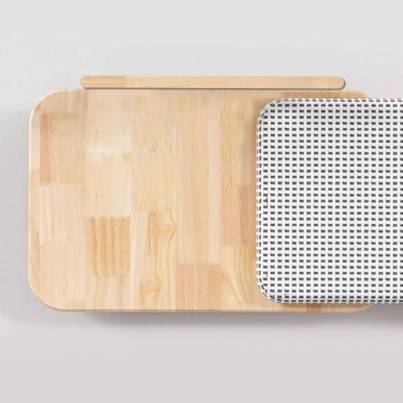 Massives Holz gemütliches Katzenbett Nest mit Kratzerbrett Massives Holz gemütliches Katzenbett Nest mit Kratzerbrett