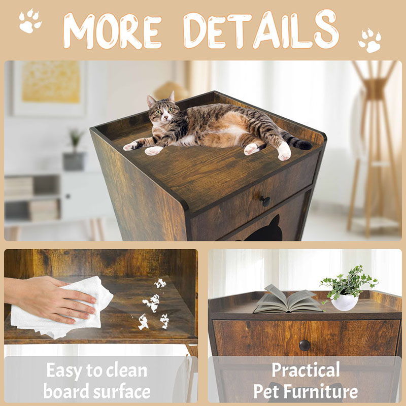 TV -geformte Möbelstil -Katzen Käfig mit Schubladen -Müllschrank TV -geformte Möbelstil -Katzen Käfig mit Schubladen -Müllschrank