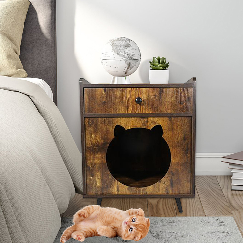 TV -geformte Möbelstil -Katzen Käfig mit Schubladen -Müllschrank TV -geformte Möbelstil -Katzen Käfig mit Schubladen -Müllschrank