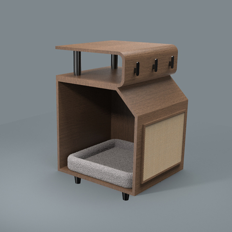 Hölzerne Haustierbetten Katzenbett mit Kratzerbrett Hölzerne Haustierbetten Katzenbett mit Kratzerbrett