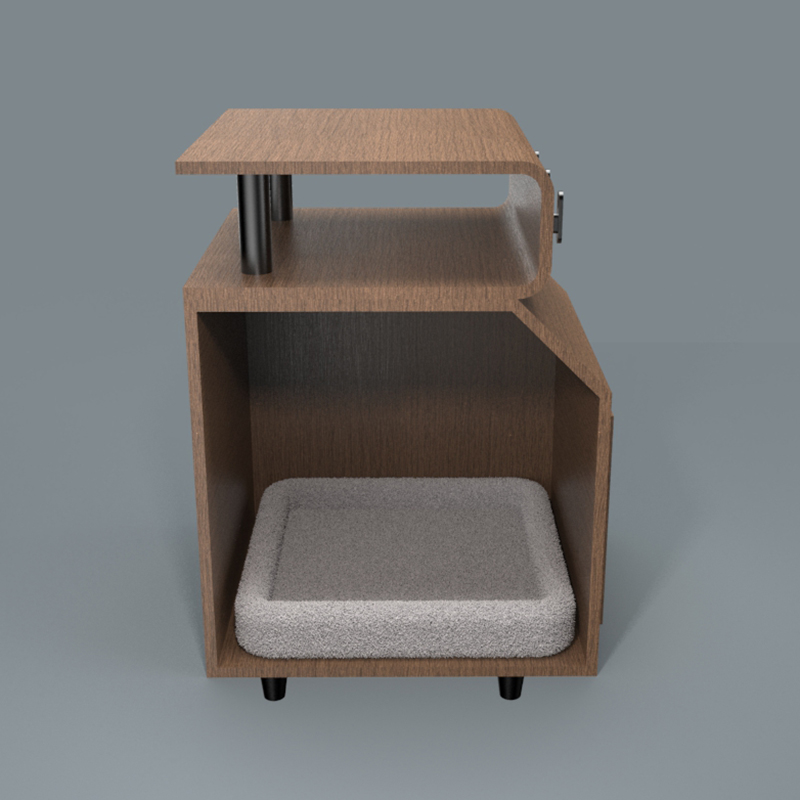 Hölzerne Haustierbetten Katzenbett mit Kratzerbrett Hölzerne Haustierbetten Katzenbett mit Kratzerbrett