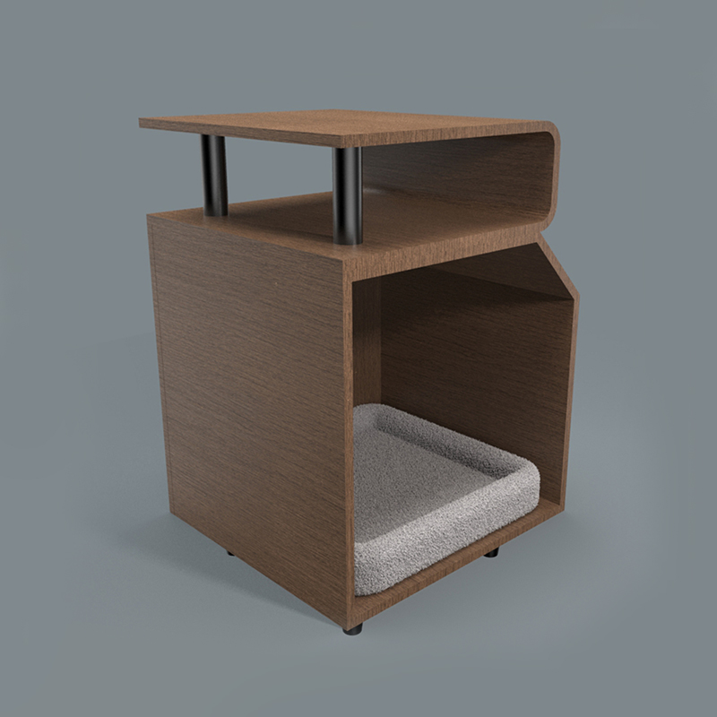 Hölzerne Haustierbetten Katzenbett mit Kratzerbrett Hölzerne Haustierbetten Katzenbett mit Kratzerbrett