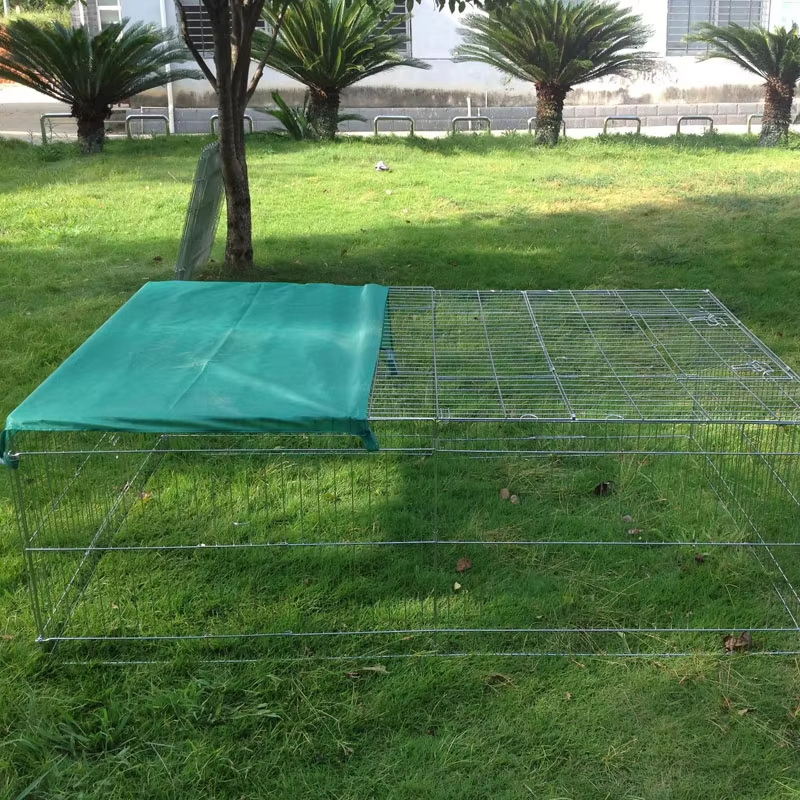 Faltbarer Draht im Freien Metal -Hundestall mit oberster Abdeckung Faltbarer Draht im Freien Metal -Hundestall mit oberster Abdeckung