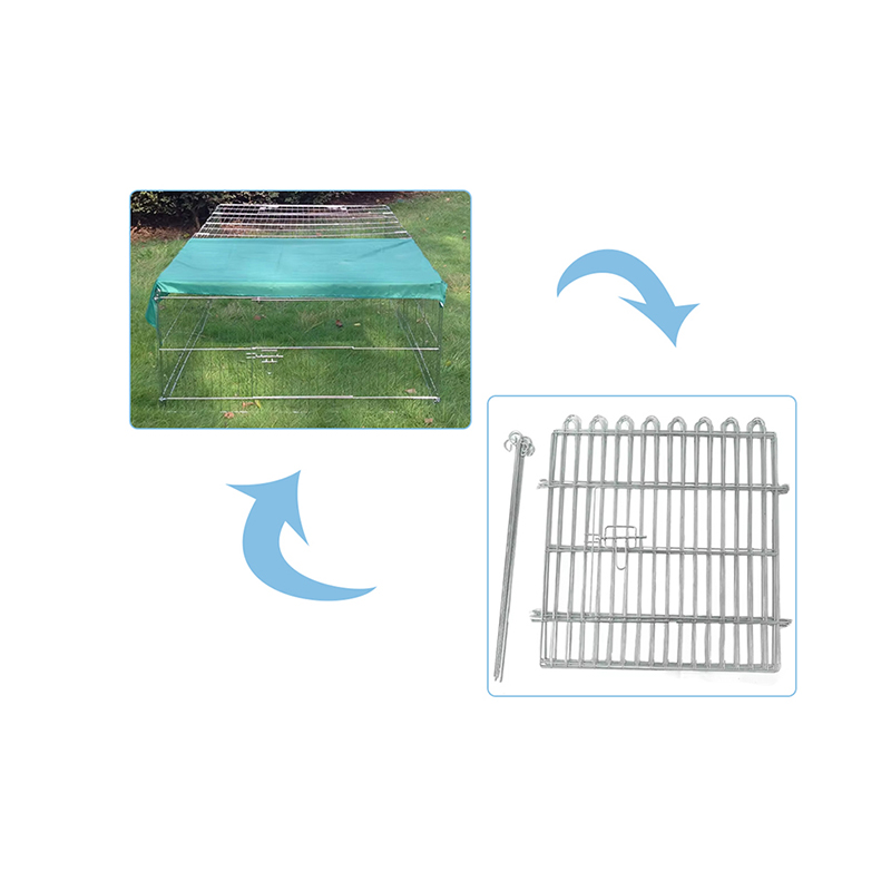 Faltbarer Draht im Freien Metal -Hundestall mit oberster Abdeckung Faltbarer Draht im Freien Metal -Hundestall mit oberster Abdeckung