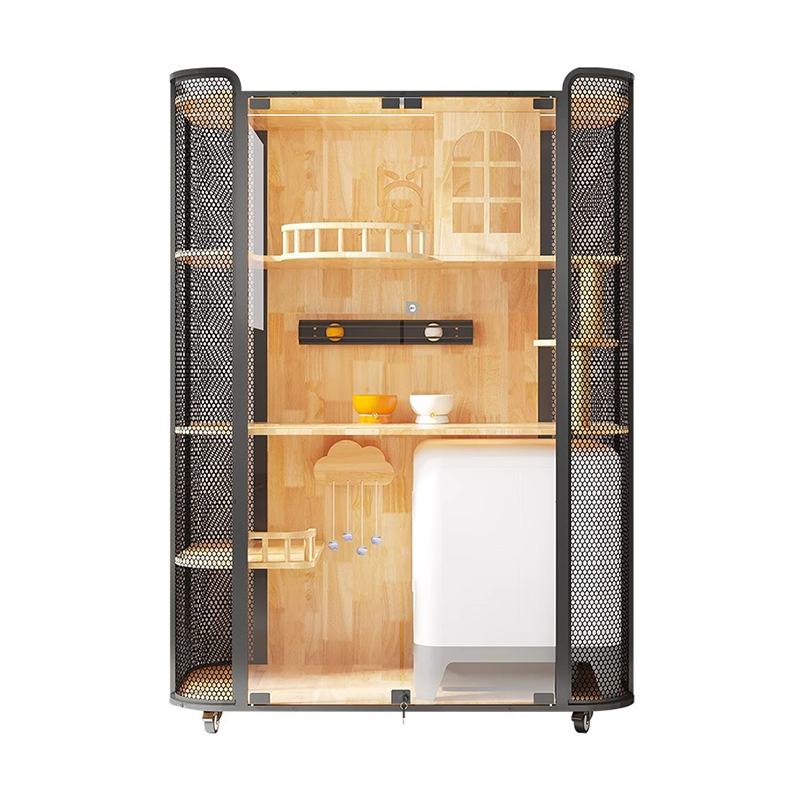 Gummi -Holz -Katzenhaus Schrank Panoramablick Villa Käfig