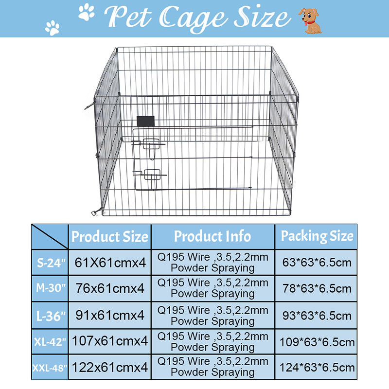 4 Paneele faltbare Drahtmetall -Hundestallten 4 Paneele faltbare Drahtmetall -Hundestallten