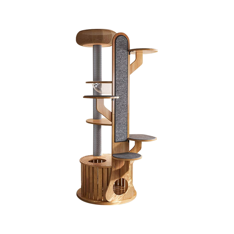 Kaktusform Holzklettern Rahmen fester Katzenbaum mit Raumkapsel