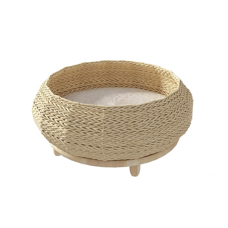 Handgefertigtes natürliches Kraftpapier Nest gewebtes Katzenhundbett Handgefertigtes natürliches Kraftpapier Nest gewebtes Katzenhundbett